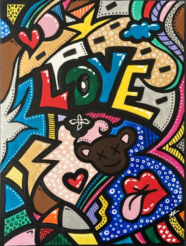 Peinture intitulée "Love" par Céline Leroy Ferrand (AZ), Œuvre d'art originale, Acrylique Monté sur Châssis en bois