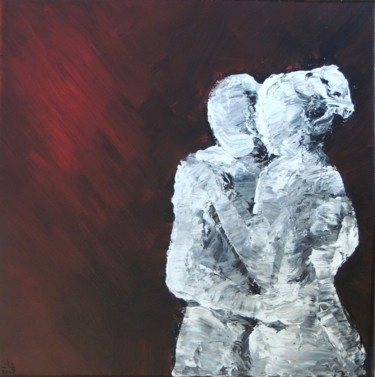 Painting titled "rouge couple" by Celine Leynaud, Original Artwork, Acrylic