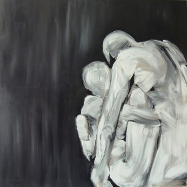 Peinture intitulée "couple gris" par Celine Leynaud, Œuvre d'art originale