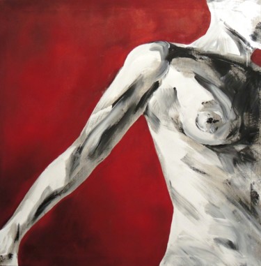Peinture intitulée "nu rouge 2" par Celine Leynaud, Œuvre d'art originale