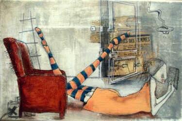 Painting titled "Fauteuil VI" by Céline Mahe, Original Artwork