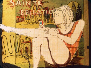 Peinture intitulée "Sainte épilation" par Céline Mahe, Œuvre d'art originale, Huile