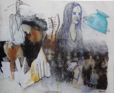 Painting titled "portrait-de-famille…" by Céline Mahe, Original Artwork