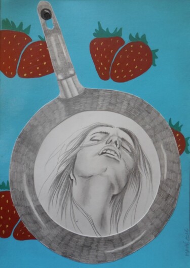 Schilderij getiteld "Poêlée orgasmique 3" door Céline Mahe, Origineel Kunstwerk, Acryl