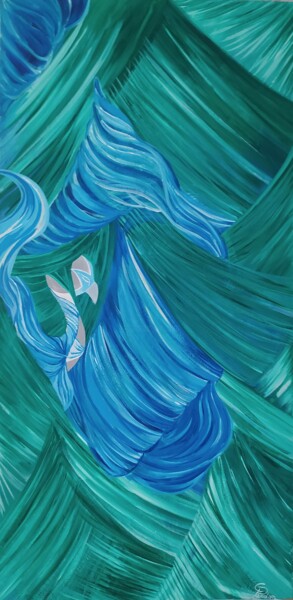 Картина под названием "Fusion" - Céline Pardon, Подлинное произведение искусства, Акрил Установлен на Деревянная рама для но…