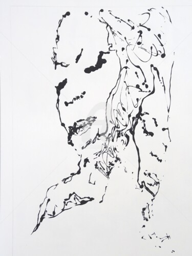 Schilderij getiteld "Portrait 202" door Céline Pariggi (Wen Dao), Origineel Kunstwerk, Acryl