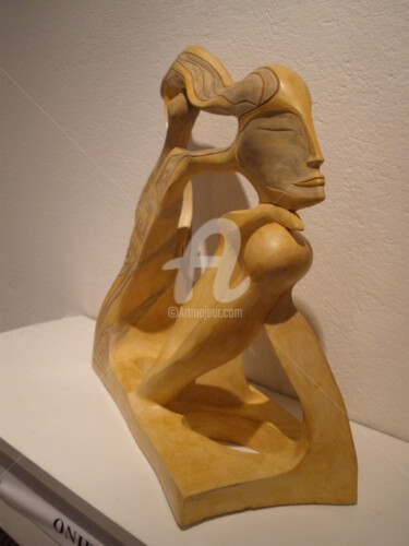 Skulptur mit dem Titel "pneuma-"le-soufle d…" von Céline Pariggi (Wen Dao), Original-Kunstwerk, Keramik