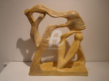 Скульптура под названием "pneuma-"le-soufle d…" - Céline Pariggi (Wen Dao), Подлинное произведение искусства, Керамика