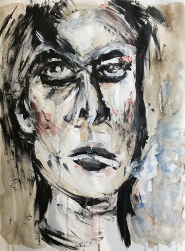Картина под названием "Smokeface" - Céline Pasteur, Подлинное произведение искусства, Акрил