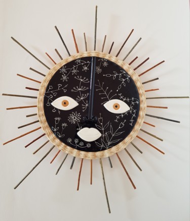 Sculpture titled "Soleil noir" by Céline Sicard, Original Artwork, Ceramics