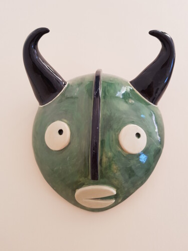绘画 标题为“taureau vert” 由Céline Sicard, 原创艺术品, 陶瓷