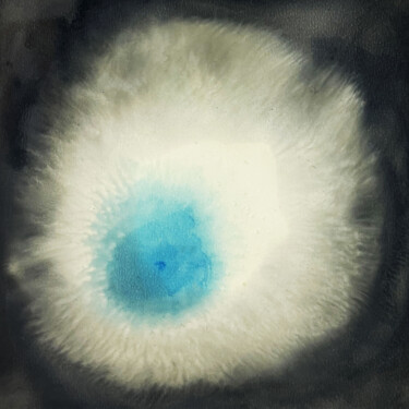 Malerei mit dem Titel "Trou bleu" von Céline Vasseur, Original-Kunstwerk, Öl