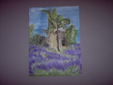 Peinture intitulée "moulin d alphonse d…" par Celine Vernet, Œuvre d'art originale, Huile