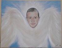 Peinture intitulée "petit ange Florian…" par Celine Vernet, Œuvre d'art originale