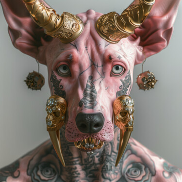 Digital Arts titled "Goddog, the miseric…" by Céline Vignal, Original Artwork, Digital Photography Mounted on Plexiglass