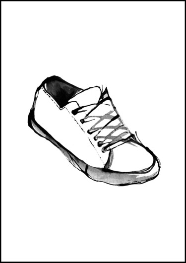 Dessin intitulée "Chaussure à son pie…" par Celine Violet, Œuvre d'art originale, Encre