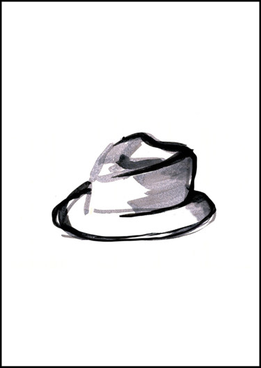 Dessin intitulée "Coup de chapeau" par Celine Violet, Œuvre d'art originale, Encre