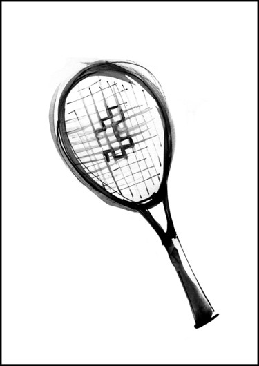 Dessin intitulée "Tennis" par Celine Violet, Œuvre d'art originale, Encre