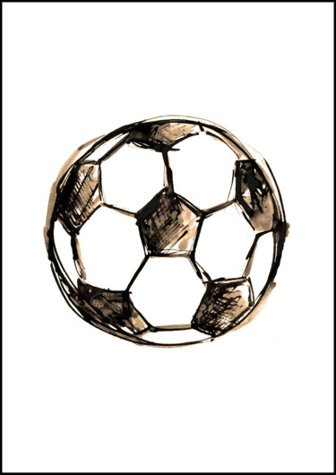 Drawing titled "But ! (football)" by Celine Violet, Original Artwork, Ink