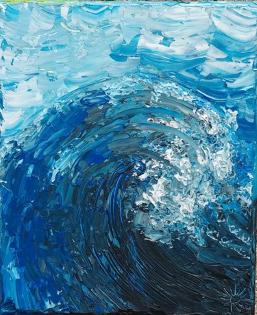 Painting titled "Vague" by Rock, Original Artwork, Acrylic