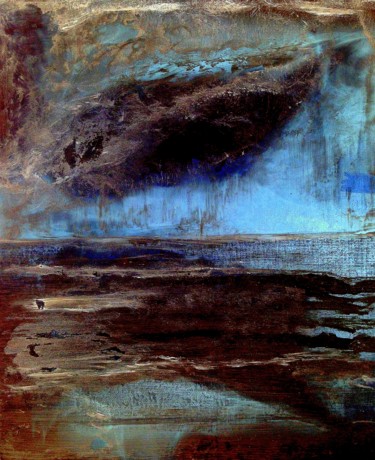 Painting titled "Nuage de pluie" by Cel Ine, Original Artwork, Oil