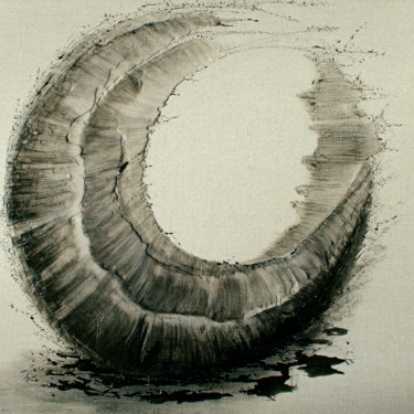 Peinture intitulée "Fluide noir" par Cel Ine, Œuvre d'art originale, Huile