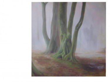 Peinture intitulée "à l'orée du bois" par Céline Laforêt, Œuvre d'art originale, Huile
