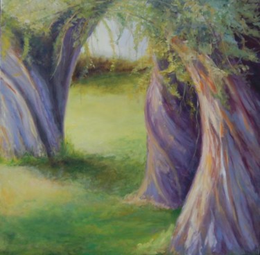 Peinture intitulée "nos saules" par Céline Laforêt, Œuvre d'art originale, Huile