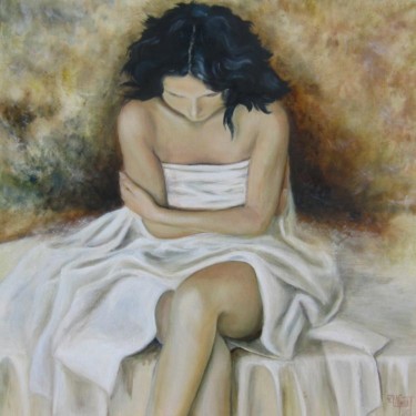 Painting titled "songe" by Céline Laforêt, Original Artwork, Oil