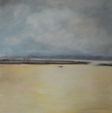 Painting titled "docks" by Céline Laforêt, Original Artwork, Oil