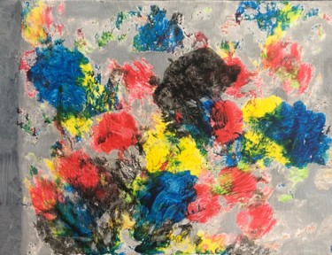 Pittura intitolato "Abstraction fleurie" da Céline Safran, Opera d'arte originale, Acrilico