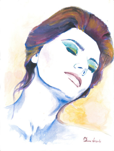 Painting titled "Cassiopeia.jpg" by Céline Vicente, Original Artwork, Watercolor