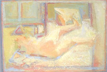 Peinture intitulée "Figure couchée" par Mumtaz Celtik, Œuvre d'art originale