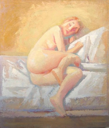 Peinture intitulée "Figure sur le lit" par Mumtaz Celtik, Œuvre d'art originale