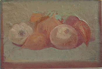 Peinture intitulée "Oignons" par Mumtaz Celtik, Œuvre d'art originale