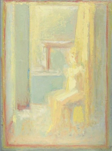 Peinture intitulée "Figure assise" par Mumtaz Celtik, Œuvre d'art originale