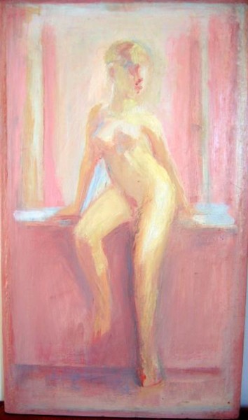 Peinture intitulée "Figure assise" par Mumtaz Celtik, Œuvre d'art originale