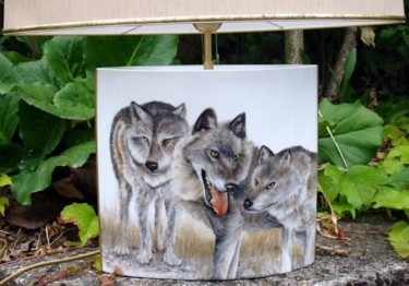 Peinture intitulée "Meute de loups" par Myriam Suter, Œuvre d'art originale