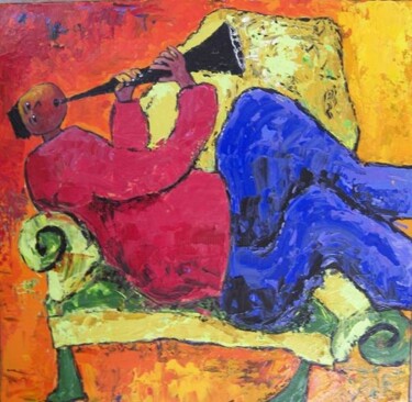 Peinture intitulée "apres la sieste" par Cendrine Pannier, Œuvre d'art originale