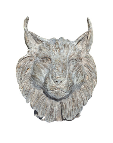 Sculptuur getiteld "Le Lynx" door Cendrique Nouchy-Desjeux, Origineel Kunstwerk, Terra cotta