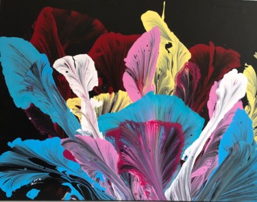 Schilderij getiteld "Fleurs Sauvages 2.j…" door Cendrique Nouchy-Desjeux (Cendrique Art), Origineel Kunstwerk, Acryl