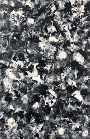 Peinture intitulée "FLEURS NOIRES" par Cendrique Nouchy-Desjeux (Cendrique Art), Œuvre d'art originale, Acrylique