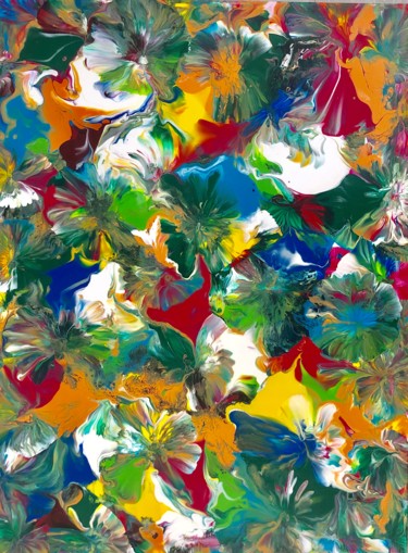 Картина под названием "Fleurs MULTICOLORES…" - Cendrique Nouchy-Desjeux (Cendrique Art), Подлинное произведение искусства, А…