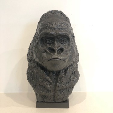 Sculpture titled "Tete de gorille" by Cendrique Nouchy-Desjeux (Cendrique Art), Original Artwork, Terra cotta
