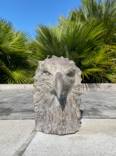 Scultura intitolato "L'AIGLE" da Cendrique Nouchy-Desjeux (Cendrique Art), Opera d'arte originale, Terracotta