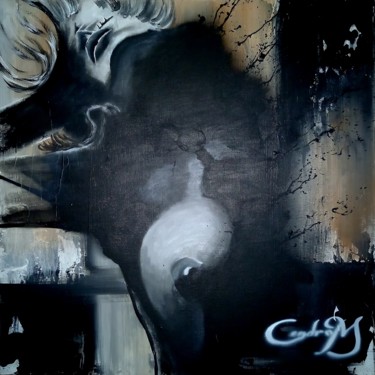 Painting titled "ABSENCE" by Cendrom, Original Artwork, Acrylic Mounted on Wood Stretcher frame