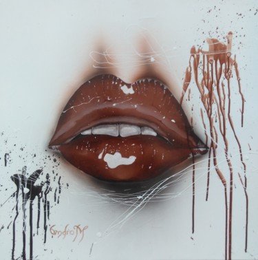Peinture intitulée "KISS 2" par Cendrom, Œuvre d'art originale, Acrylique Monté sur Châssis en bois