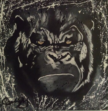 Pittura intitolato "Gorille 4" da Cendrom, Opera d'arte originale, Acrilico