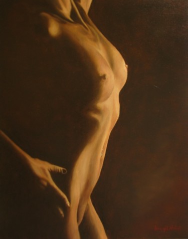 Malerei mit dem Titel "Nude" von Norbert Cene Gál, Original-Kunstwerk, Öl