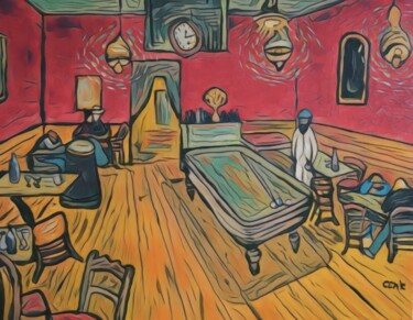 Arts numériques intitulée "The night café vers…" par Cenk Ozturk, Œuvre d'art originale, Travail numérique 2D